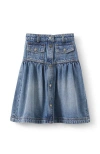 Cotton On Kids Kid's Cherie Denim Midi Skirt In Blue Haven Mid Blue