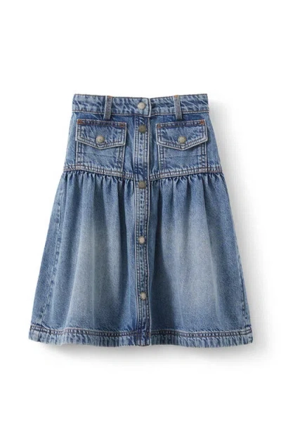 Cotton On Kids Kid's Cherie Denim Midi Skirt In Blue Haven Mid Blue