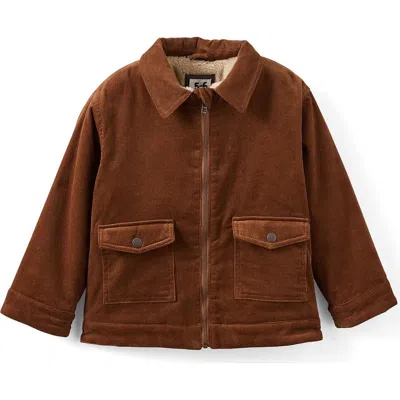 Cotton On Kids Kid's Cody Cord Zip Through Jacket In Brown