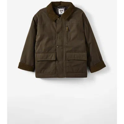 Cotton On Kids Kid's Cooper Cord Anorak Jacket In Dark Swag Green
