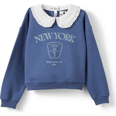 Cotton On Kids Kid's Daisy Fleece Crew In Blue