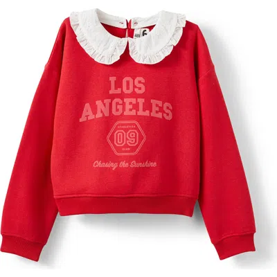Cotton On Kids Kid's Daisy Fleece Crew In Red