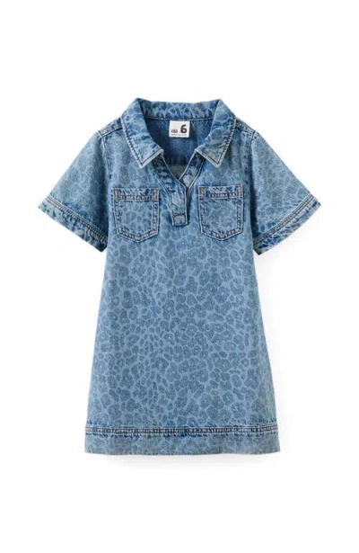 Cotton On Kids Kid's Denim Polo Dress In Blue