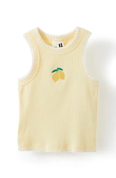 Cotton On Kids Kid's Eleanor Tank In Lemon Squash Lemons