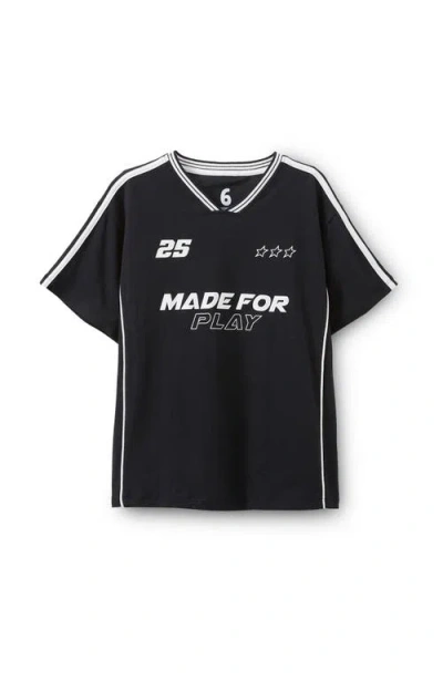 Cotton On Kids Eliana Short Sleeve Soccer Top In Made For Play Black