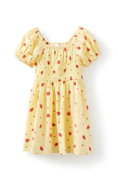 Cotton On Kids Kid's Emily Puff Sleeve Dress In Yellow