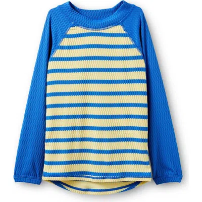 Cotton On Kids Kid's Flynn Long Sleeve Raglan Rash Vest In Baby Yellow Harbor Blue
