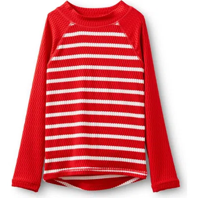Cotton On Babies'  Kids Kid's Flynn Long Sleeve Raglan Rash Vest In Varsity Red Vanilla Stripe