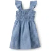 Cotton On Kids Kid's Frankie Flutter Sleeve Dress In Dawn Blue Check