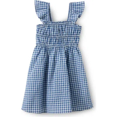Cotton On Kids Kid's Frankie Flutter Sleeve Dress In Dawn Blue Check