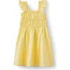Cotton On Kids Kid's Frankie Flutter Sleeve Dress In Lemon Squash Check