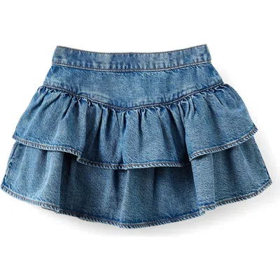Cotton On Kids Kid's Frill Denim Skirt In Blue