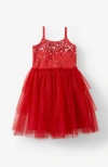 Cotton On Kids Kid's Isabella Dress Up Dress In Varsity Red Sparkle