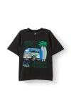 Cotton On Kids Kid's Jonny Short Sleeve Graphic Print Tee In Black Swell Seeker Car