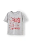 Cotton On Kids Kid's Jonny Short Sleeve Graphic Print Tee In Fog Grey Marle Speed Machine