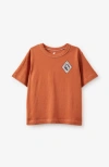Cotton On Kids Kid's Jonny Short Sleeve Graphic Print Tee In Rusty Orange Alpine Fun