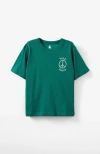 Cotton On Kids Kid's Jonny Short Sleeve Graphic Print Tee In Varsity Green Peace Sign