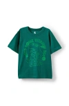 Cotton On Kids Kid's Jonny Short Sleeve Graphic Print Tee In Varsity Green Swell Seeker