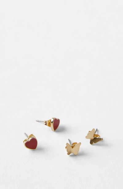 Cotton On Kids Kid's Kids Earring Set In 12k Gold Plated Butterfly