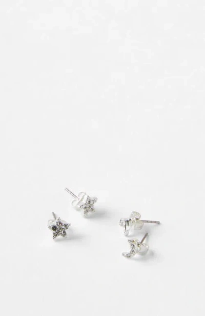Cotton On Kids Kid's Kids Earring Set In Silver Plated Star Moon