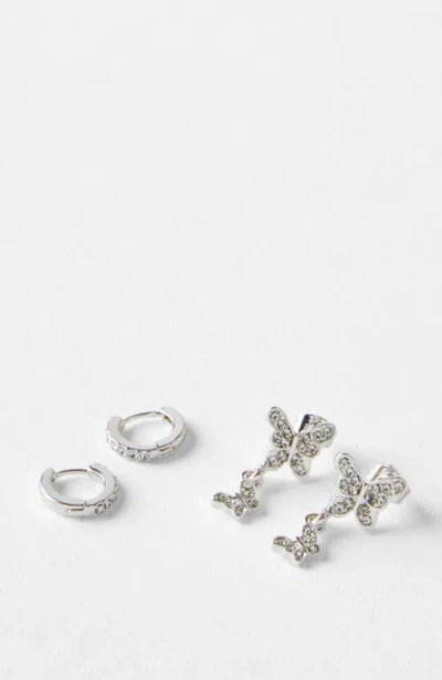 Cotton On Kids Kid's Kids Earring Set In Sterling Silver Plated