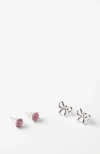 Cotton On Kids Kid's Kids Earring Set In Sterling Silver Plated Pink