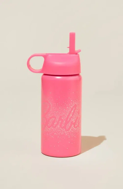 Cotton On Kids Kid's Kids Metal Drink Bottle In Pink Gerbera Shimmer Logo