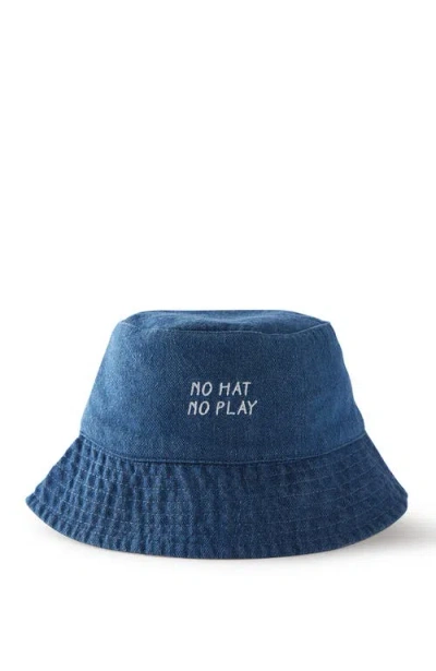 Cotton On Kids Kid's Kids Reversible Bucket Hat In Mid Wash Denim No Hat No
