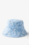 Cotton On Kids Kid's Kids Reversible Bucket Hat In Shadow Blue Palm Swirl