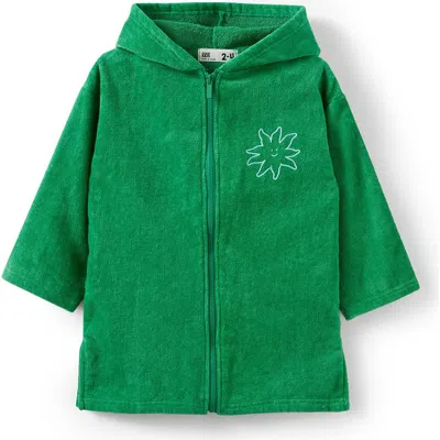 Cotton On Kids Kid's Kids Zip Thru Hooded Towel In Island Green Sun And Sea