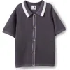 Cotton On Kids Kid's Knitted Short Sleeve Shirt In Gray