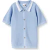 Cotton On Kids Kid's Knitted Short Sleeve Shirt In Blue