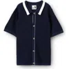 Cotton On Kids Kid's Knitted Short Sleeve Shirt In Black