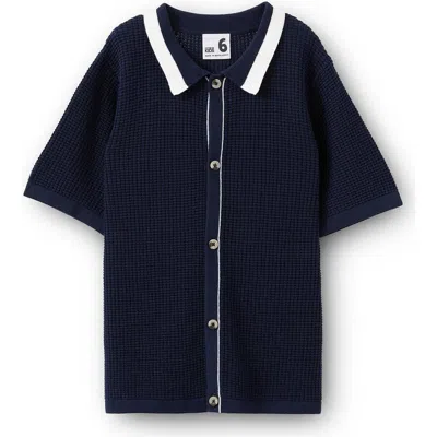 Cotton On Kids Kid's Knitted Short Sleeve Shirt In Black