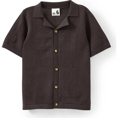 Cotton On Kids Kid's Knitted Short Sleeve Shirt In Black