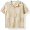 Cotton On Kids Kid's Knitted Short Sleeve Shirt In Neutral