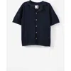 Cotton On Kids Kid's Knitted Short Sleeve Shirt In Squid Ink