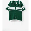Cotton On Kids Kid's Knitted Short Sleeve Shirt In Varsity Green Vanilla Stripe