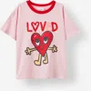 Cotton On Babies'  Kids Kid's License Drop Shoulder Short Sleeve Tee In Lcn Isc Love Heart Blush