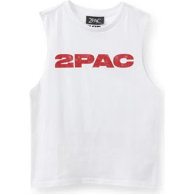Cotton On Kids Kid's License Muscle Tank In White Tupac Classic