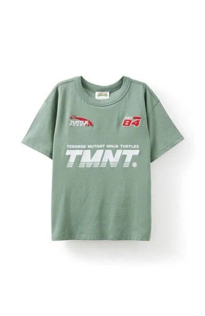 Cotton On Kids Kid's Licensed Drop Shoulder Short Sleeve Tee In Moss Green Tmnt 84