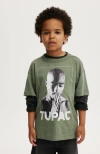 Cotton On Kids Kid's Licensed Drop Shoulder Short Sleeve Tee In Swag Green Tupac Hands