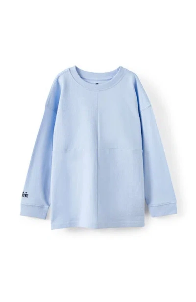 Cotton On Kids Kid's Long Sleeve Textured Splice Tee In Blue