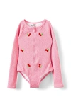 Cotton On Kids Kid's Lydia Low One Piece In Fairy Pink Cherry Embroidery