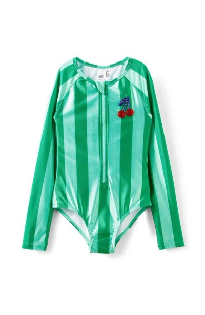 Cotton On Kids Kid's Lydia Low One Piece In Island Green Cherry Stripe