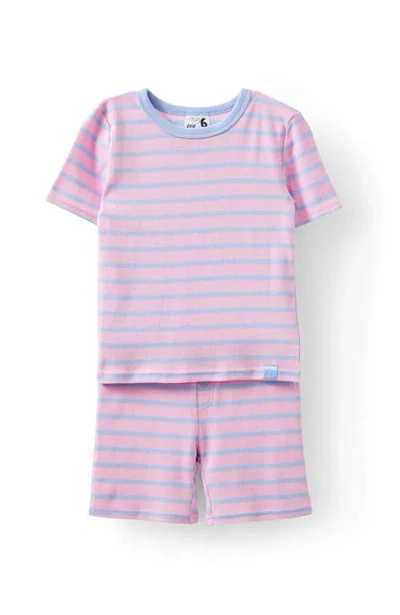 Cotton On Babies'  Kids Kid's Mia Short Sleeve Pyjama Set In Marian Stripe Fairy Pink