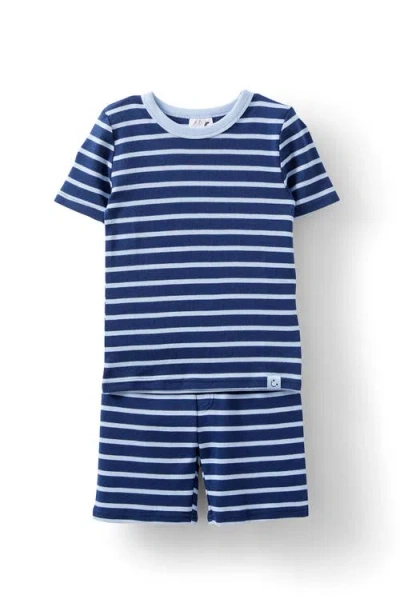 Cotton On Kids Kid's Michael Short Sleeve Pyjama Set In Marian Stripe In The Navy