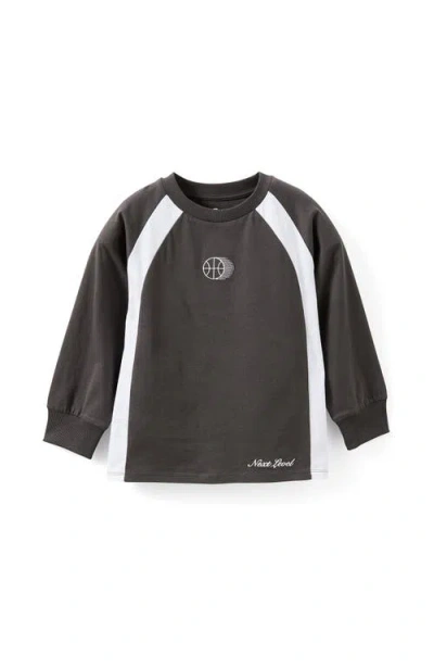 Cotton On Kids Kid's Moto Panelled Long Sleeve Tee In Black
