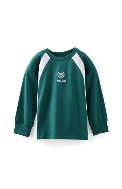 Cotton On Kids Kid's Moto Panelled Long Sleeve Tee In Green