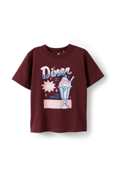 Cotton On Kids Kid's Poppy Oversize Graphic Print Tee In Brown